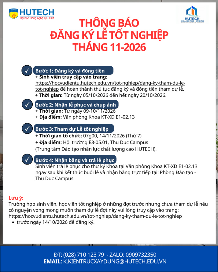 THÔNG BÁO V/v đăng ký tham gia Lễ tốt nghiệp Tháng 11/2026 146