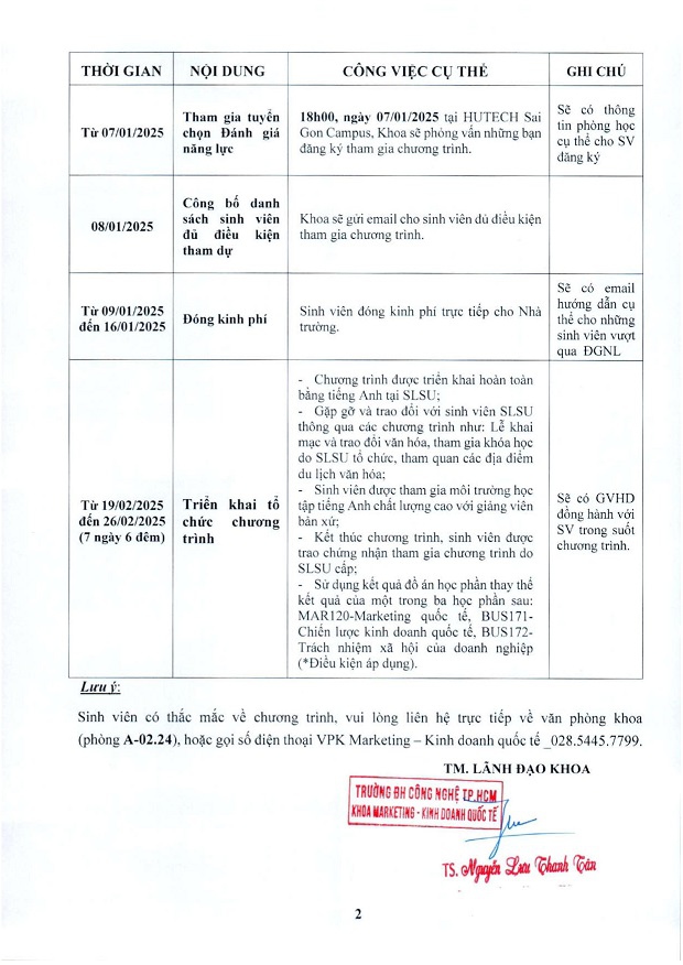 [THÔNG BÁO] Đăng ký tham gia chương trình "Trao đổi học tập và giao lưu văn hoá với Southern Leyte State University (SLSU) tại Philippine" 4