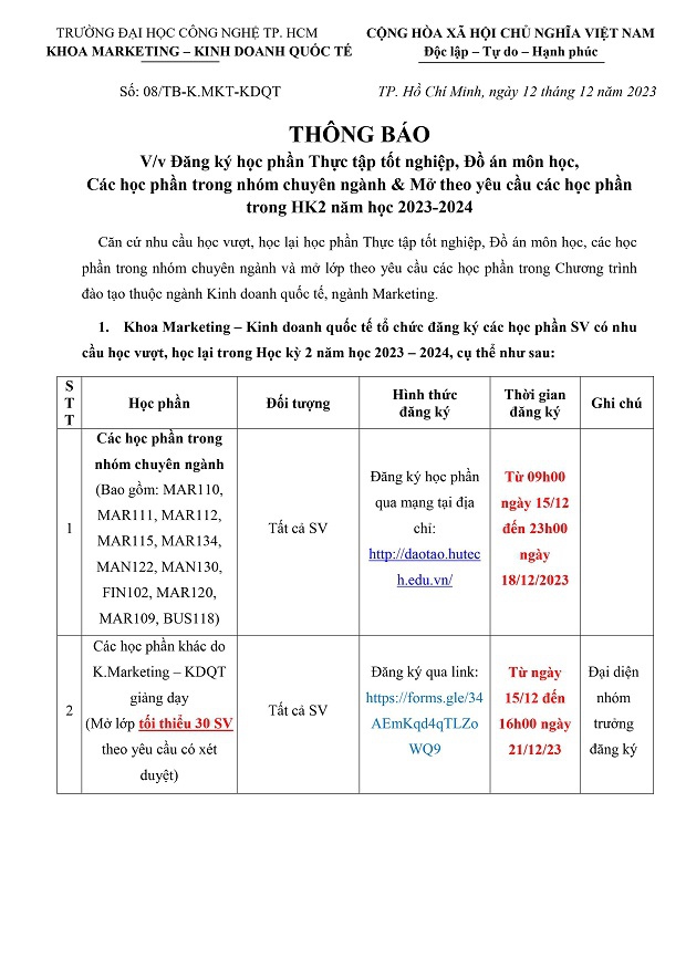 [THÔNG BÁO] Đăng ký học phần Thực tập tốt nghiệp, Đồ án môn học, Các học phần trong nhóm chuyên ngành & Mở theo yêu cầu các học phần trong HK2 năm học 2023 - 2024 44