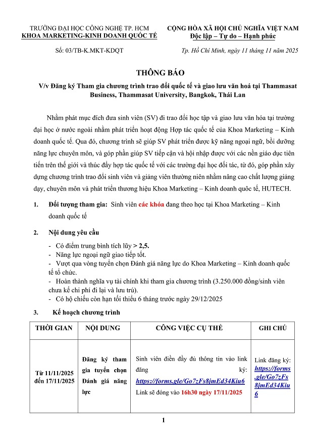 [THÔNG BÁO] Đăng ký Tham gia chương trình trao đổi quốc tế và giao lưu văn hoá tại Thammasat Business, Thammasat University, Bangkok, Thái Lan 15