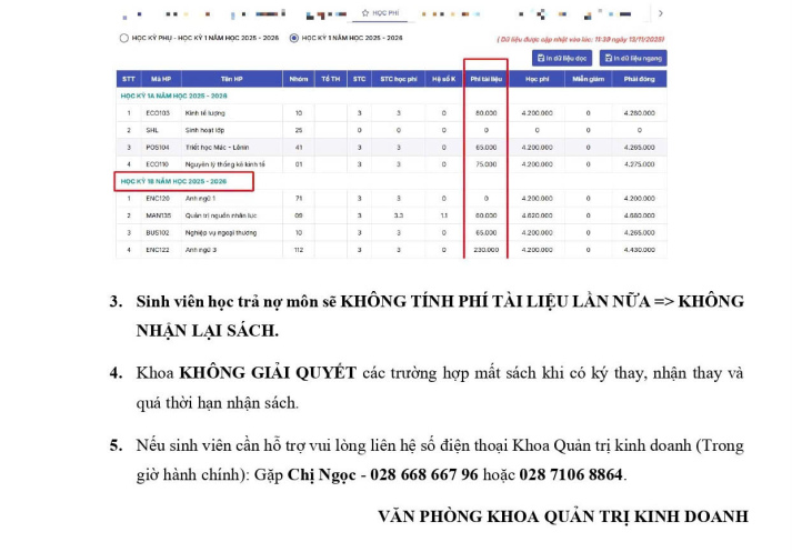 Về việc Phát sách bổ sung cho sinh viên hệ chính quy Lần 1_HK2 – Năm học 2025-2026 5