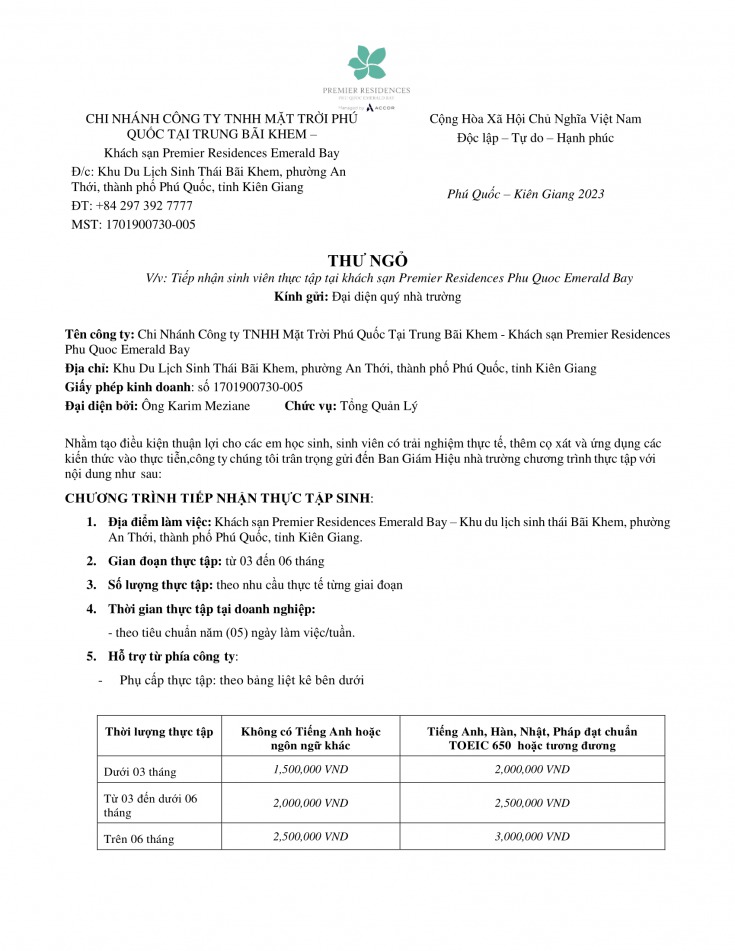 Premier Residences Phu Quoc Emerald Bay Thông báo tuyển dụng 47