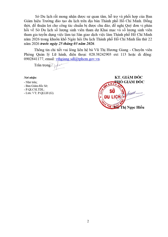 Tham gia Sàn giao dịch việc làm Ngành Du lịch Thành phố Hồ Chí Minh năm 2026 3