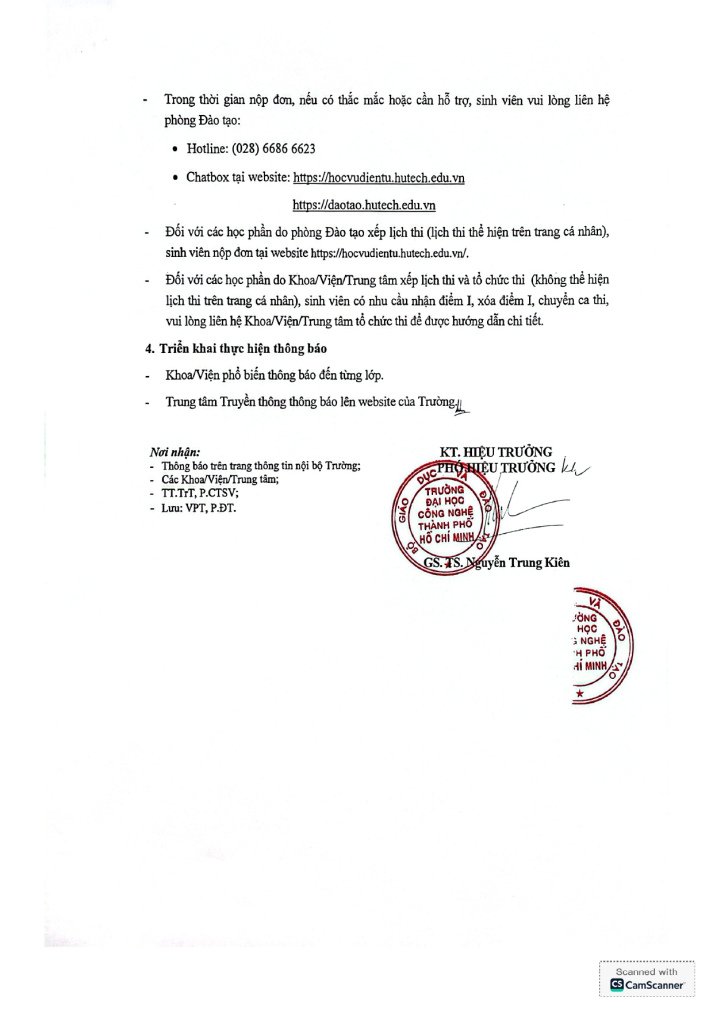 Lịch thi học kỳ 3 và  học kỳ phụ  - học kỳ 3 năm học 2025-2026 3