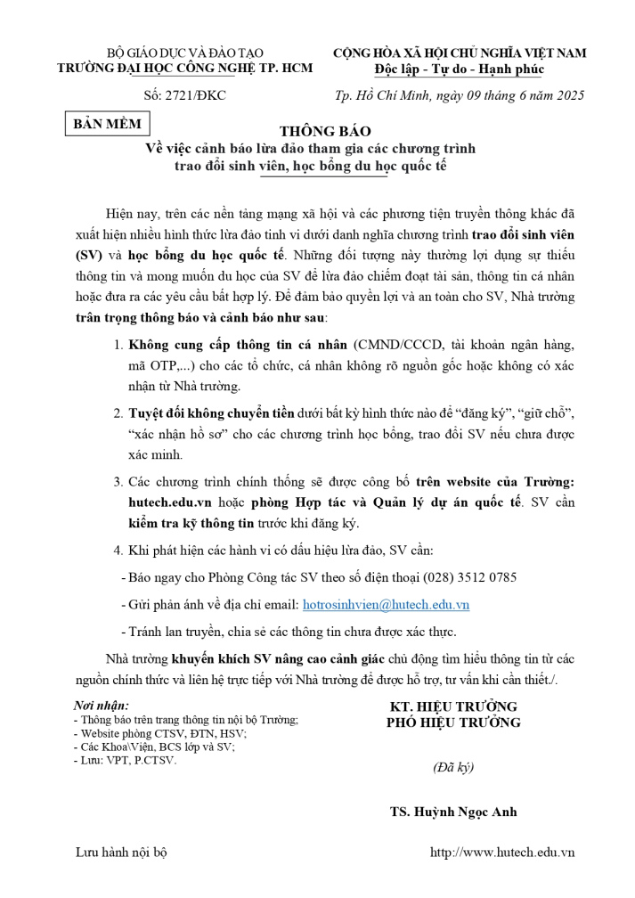 Thông báo về việc cảnh báo lừa đảo tham gia các chương trình trao đổi sinh viên, học bổng du học quốc tế 3