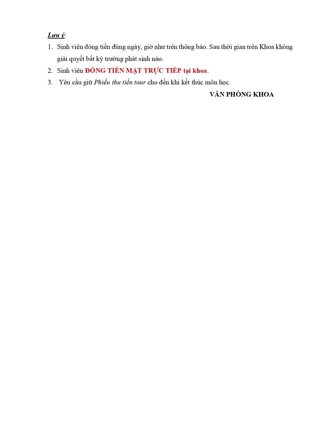 Thông báo đóng tiền tour Kiến tập tổ chức sự kiện 1 HK2 2023-2024 5