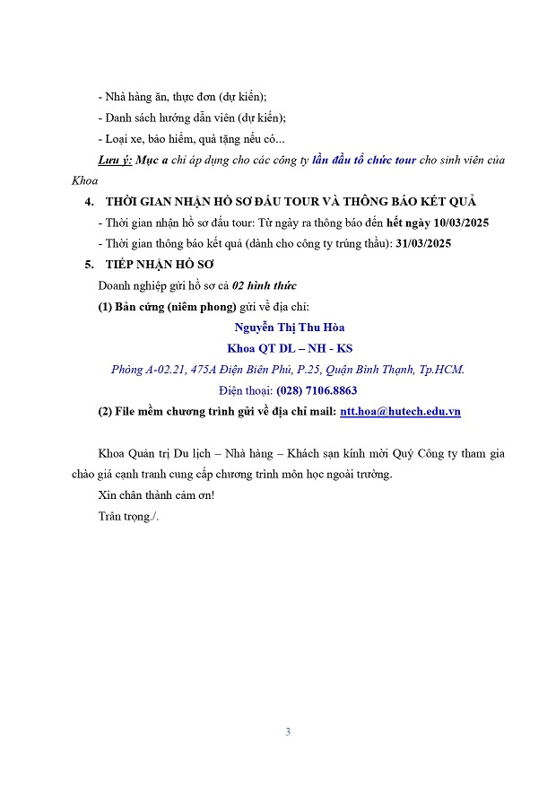 Thông báo đấu thầu tour Thực tập tour 1 NH 2024-2025 7