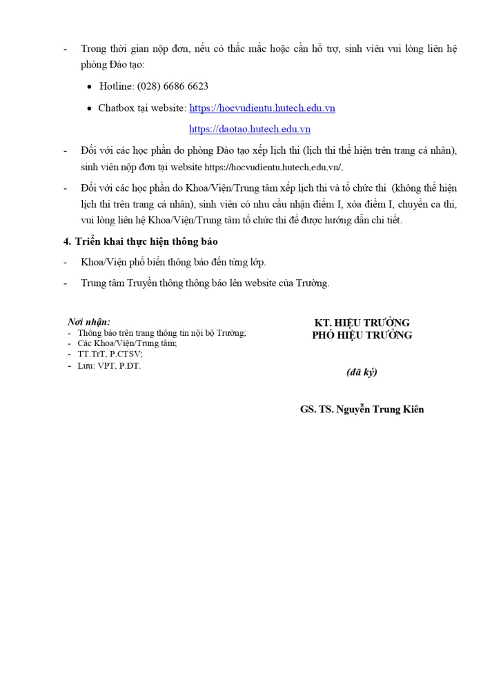 Thông báo Lịch thi Học kỳ 1B và Học kỳ phụ - Học kỳ 1 năm học 2025-2026 3