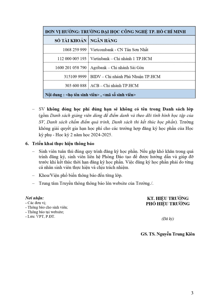 Thông báo về việc đăng kí học phần và đóng học phí HK phụ-Học kỳ 2 năm học 2024-2025 (áp dụng cho SV ĐH chính quy, ĐH Liên thông, ĐH Văn bằng 2). 4