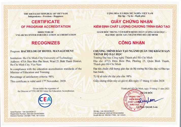 HUTECH khẳng định chất lượng đào tạo với các chương trình đạt chuẩn AUN-QA, MOET và FIBAA 16