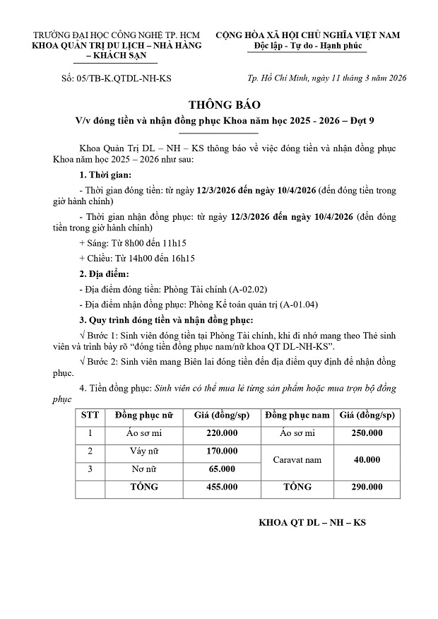 Thông báo đóng tiền và nhận đồng phục Khoa năm học 2025 - 2026 – Đợt 9 3