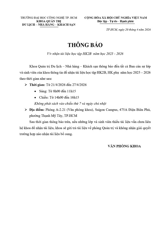 Thông báo nhận tài liệu học tập HK2B năm học 2025 - 2026 3