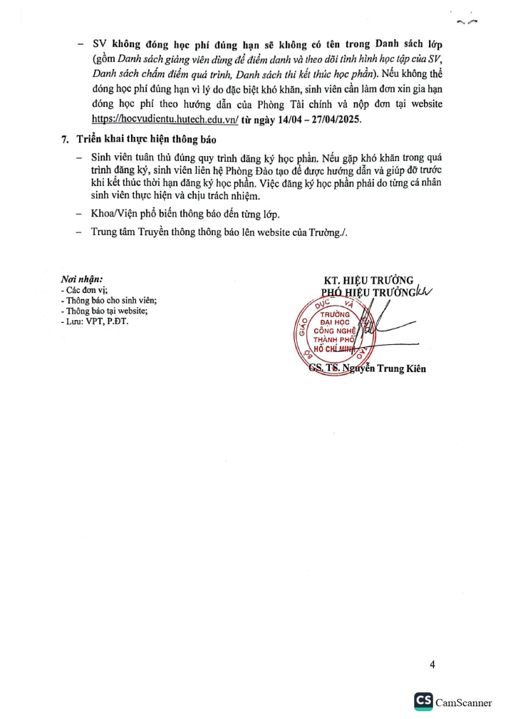 Thông báo V/v đăng ký học phần, đóng học phí Học kỳ 3 năm học 2024-2025 5