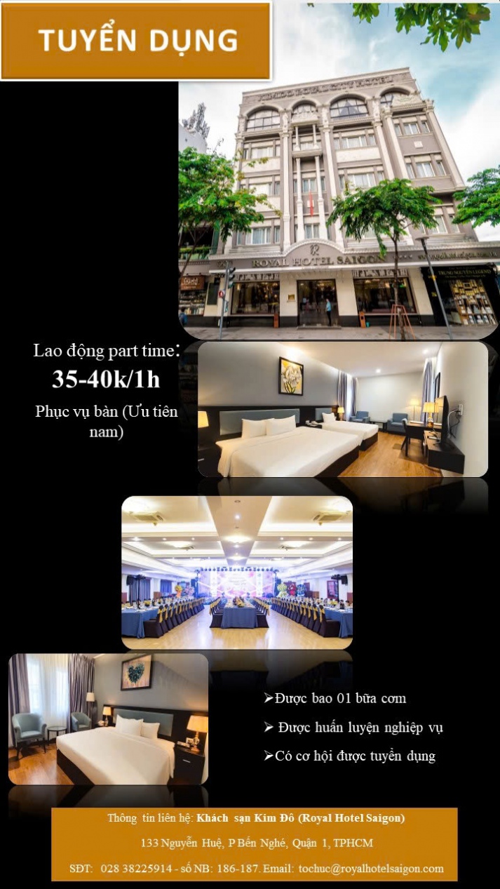 Cơ hội làm việc tại Khách sạn Kim Đô (Royal Hotel Saigon) 2