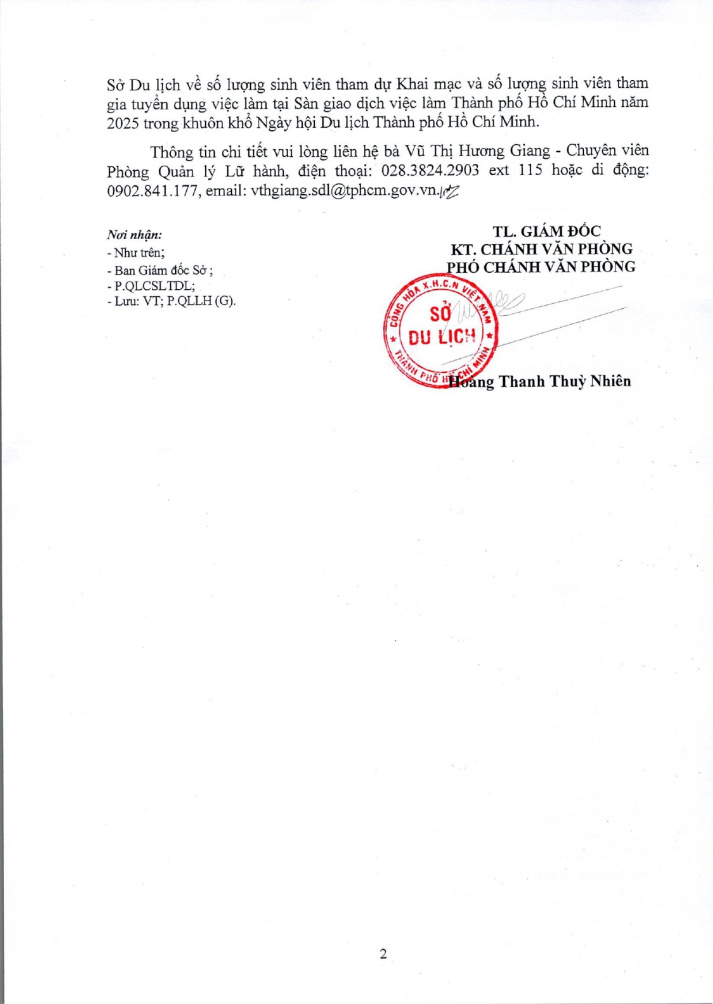 Thông báo về việc tham gia Sàn giao dịch việc làm Ngành Du lịch TP.HCM 2025 3