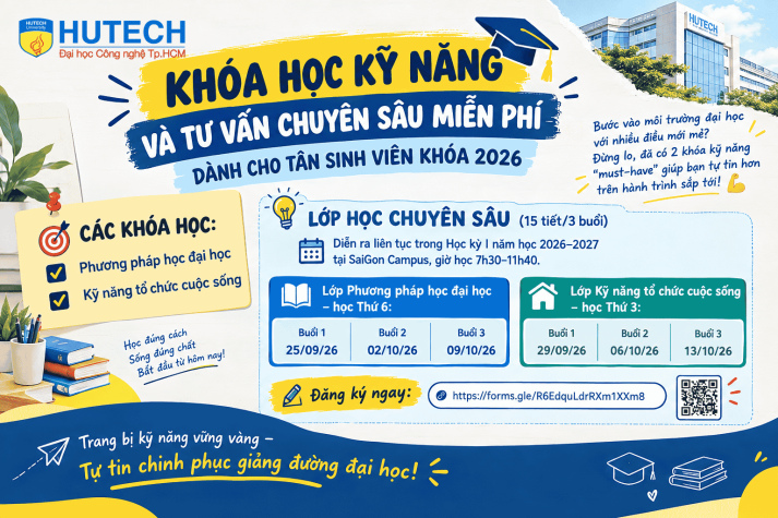 KHÓA HỌC KỸ NĂNG VÀ TƯ VẤN CHUYÊN SÂU MIỄN PHÍ DÀNH CHO TÂN SINH VIÊN KHÓA 2026 13