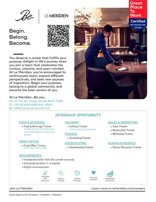 Cơ hội thực tập và làm việc tại Le Méridien Saigon 50