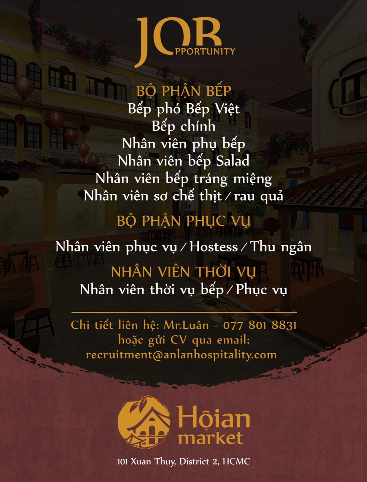 AN LAN HOSPITALITY - NHÀ HÀNG HỘI AN MARKET TUYỂN DỤNG 5