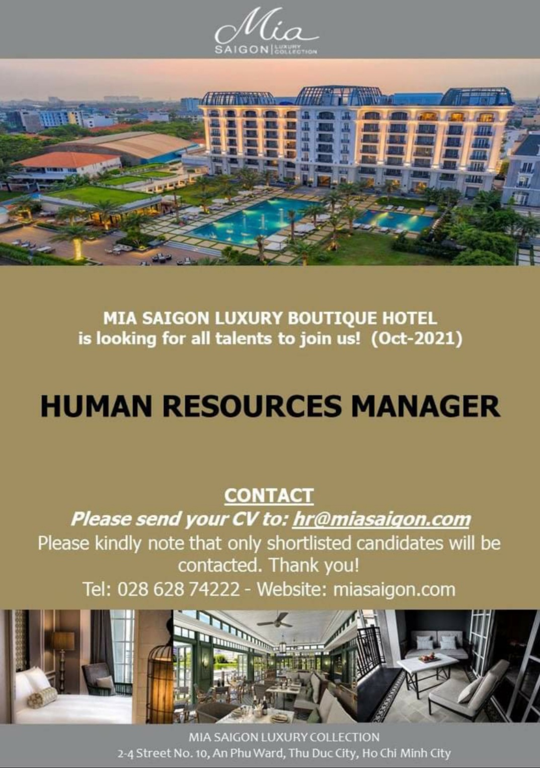 Mia Saigon - Luxury Boutique Hotel Thông Báo Tuyển Dụng 2