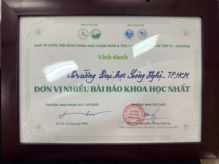 KHOA THÚ Y HUTECH ĐẾN VỚI HỘI NGHỊ KHOA HỌC CHĂN NUÔI – THÚ Y TOÀN QUỐC AVS 2025: DẤU ẤN CHUYÊN MÔN, NIỀM TỰ HÀO NGHỀ NGHIỆP 159