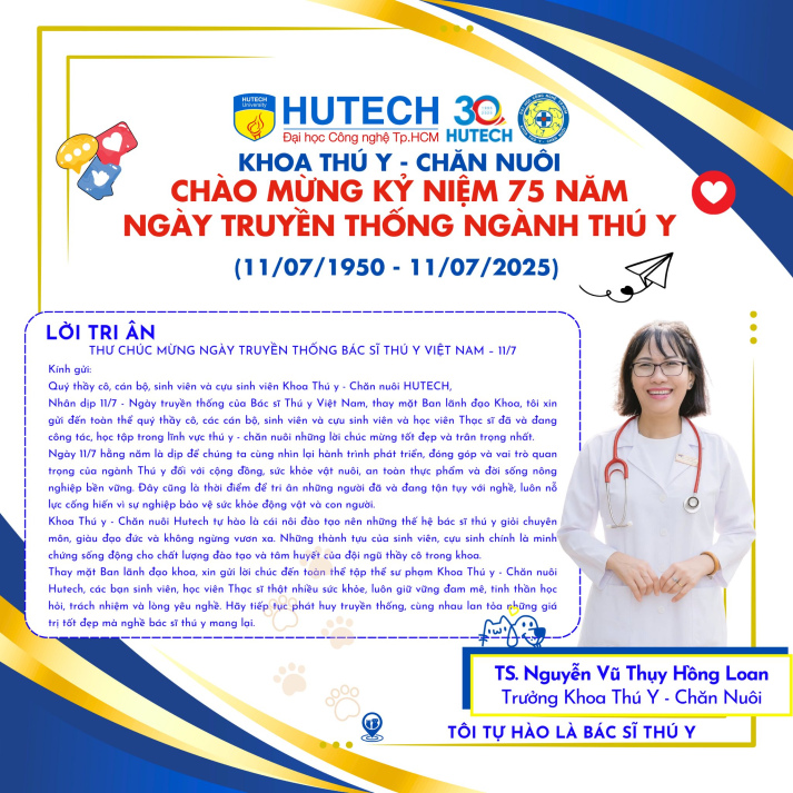 THƯ CHÚC MỪNG NGÀY TRUYỀN THỐNG BÁC SĨ THÚ Y VIỆT NAM – 11/7 3