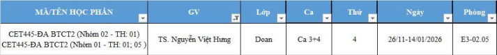 THÔNG BÁO - Lịch học Đồ án Kết cấu bê tông cốt thép 2 - CET445 - Nhóm 02-Th01; Nhóm 01-Th01,05 4