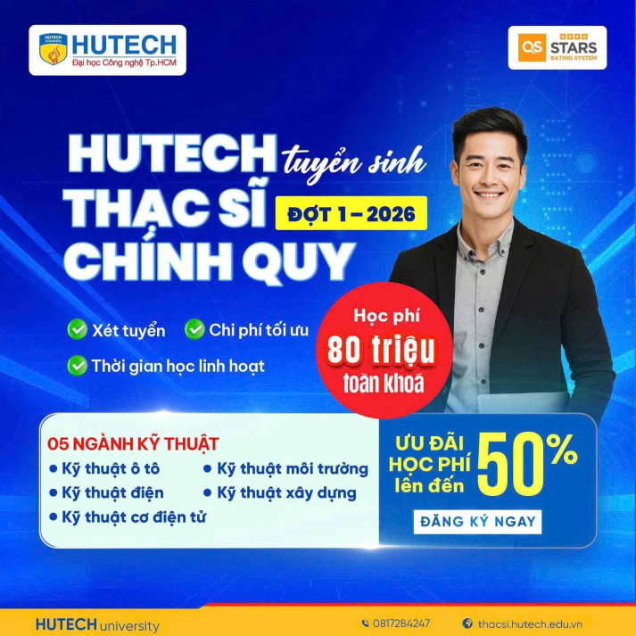 TUYỂN SINH CHƯƠNG TRÌNH THẠC SĨ KỸ THUẬT XÂY DỰNG HUTECH ĐỢT 1 - 2026 36