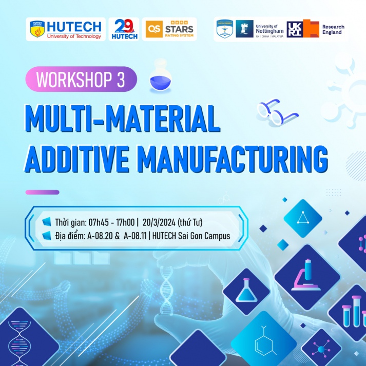 HUTECH Faculty of Pharmacy, CIRTech Institute of Technology, and University of Nottingham (UK) to organize the workshop on multi-material additive manufacturing on March 20 9