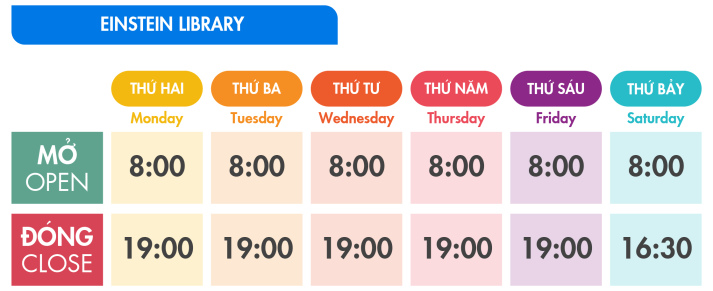 Thông báo về việc mở rộng giờ phục vụ tại Thư viện 19