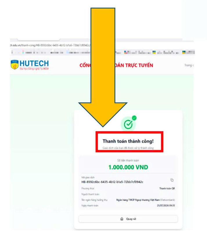 Hướng dẫn thanh toán học phí trực tuyến qua HUTECH Billing dành cho học viên 80