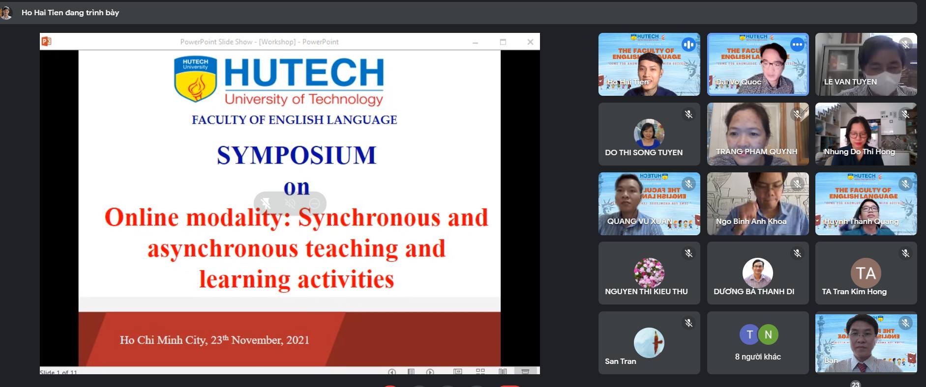 HỘI THẢO ONLINE MODALITY SYNCHRONOUS AND ASYNCHRONOUS TEACHING AND LEARNING ACTIVITIES ???? (Tạm dịch: Phương thức trực tuyến: Hoat động dạy và học trong giờ học và sau giờ học) 5