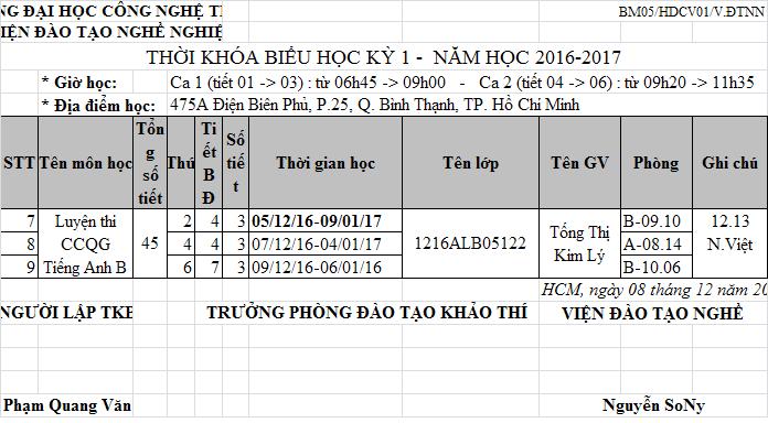 THỜI KHÓA BIỂU CÁC LỚP THÁNG 12 (update nhóm Việt - B5 tuần S24(2),C6(3)) 2