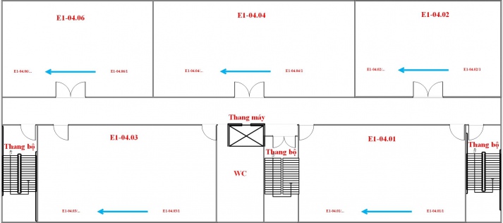 Sơ đồ vị trí lớp học TT. THMT Thu Duc Campus E1-04 2