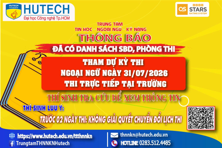Đã có danh sách phòng thi, số bao danh Thi Ngoại ngữ, thi ngày 31/07/2026. Thi sinh tra cứu để biết thông tin 2