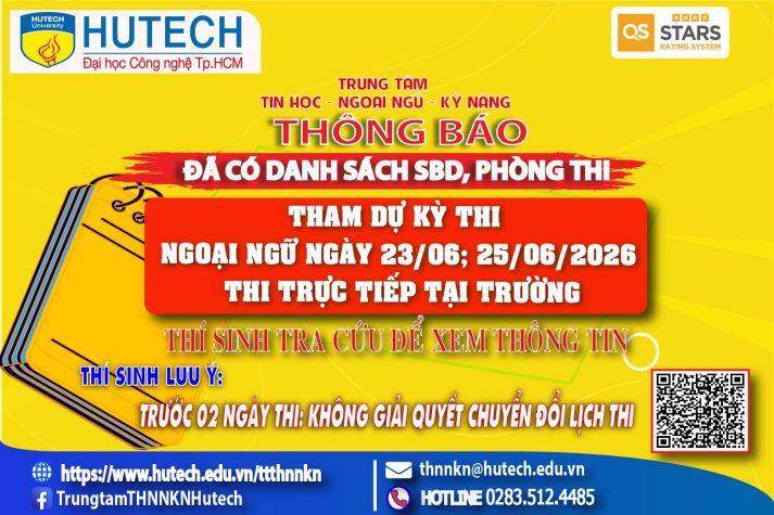 Đã có danh sách phòng thi, số bao danh Thi Ngoại ngữ, thi ngày 23/06;25/06/2026. Thi sinh tra cứu để biết thông tin 2