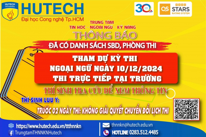 Đã có danh sách phòng thi, số bao danh Thi Ngoại ngữ, thi ngày 10/12/2024. Thi sinh tra cứu để biết thông tin 2