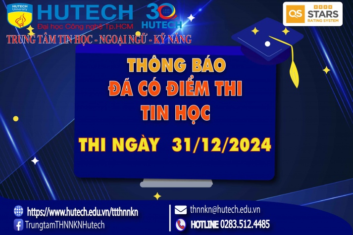 Thông báo đã có kết quả thi Tin học, thi ngày 31/12/2024 2