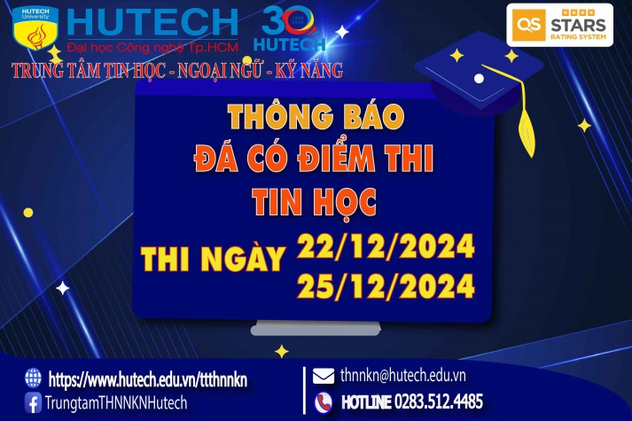 Thông báo đã có kết quả thi Tin học, thi ngày 22/12&25/12/2024 2