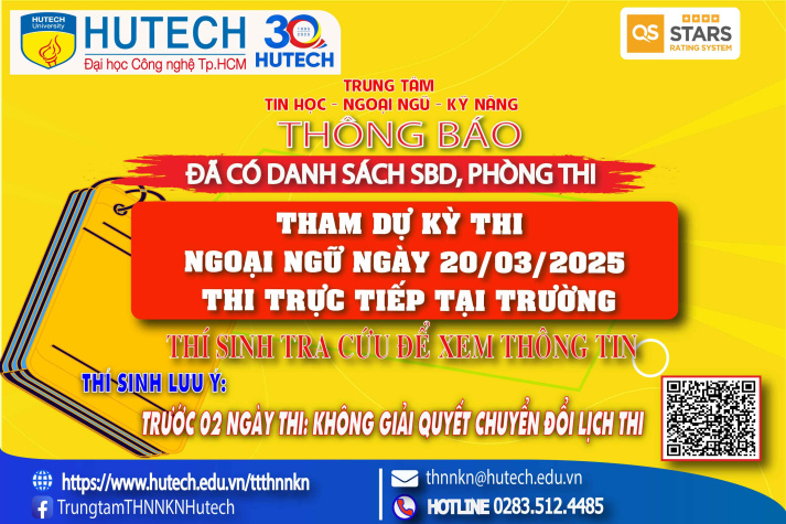Đã có danh sách phòng thi, số bao danh Thi Ngoại ngữ, thi ngày 20/03/2025. Thi sinh tra cứu để biết thông tin 2