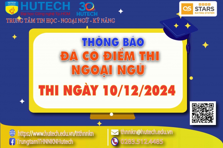 Thông báo đã có kết quả thi Ngoại ngữ, thi ngày 10/12/2024 2