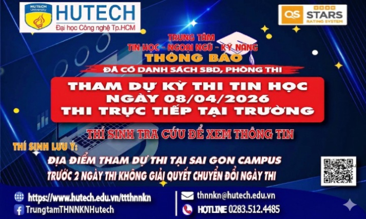 Đã có danh sách phòng thi, số bao danh thí sinh dự thi Tin học thi ngày 8/04/2026, thi sinh tra cứu để biết thông tin 2