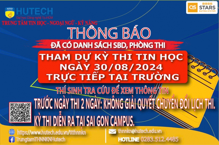 Đã có danh sách phòng thi, số bao danh thí sinh dự thi Tin học thi ngày 30/08/2024, thi sinh tra cứu để biết thông tin 2