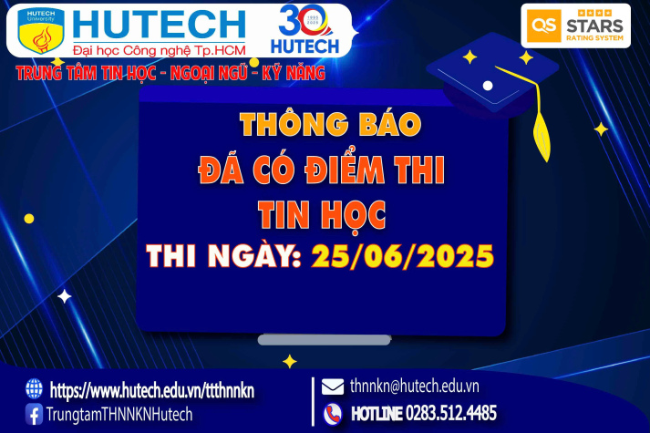 Thông báo đã có kết quả thi Tin học, thi ngày 25/06/2025. Thí sinh xem hướng dẫn để tra cứu 2