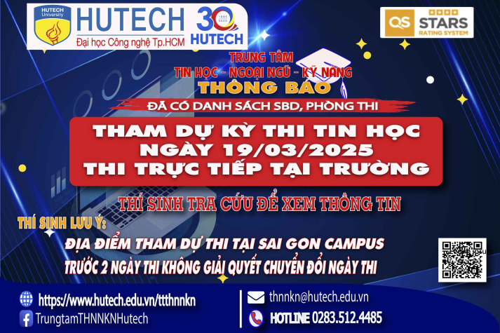 Đã có danh sách phòng thi, số bao danh thí sinh dự thi Tin học thi ngày 16/03/2025, thi sinh tra cứu để biết thông tin 2