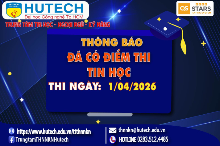 Thông báo đã có kết quả thi Tin học, thi ngày 1/04/2026. Thí sinh xem hướng dẫn để tra cứu 2