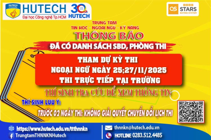 Đã có danh sách phòng thi, số bao danh Thi Ngoại ngữ, thi ngày 25;27/11/2025. Thi sinh tra cứu để biết thông tin 2