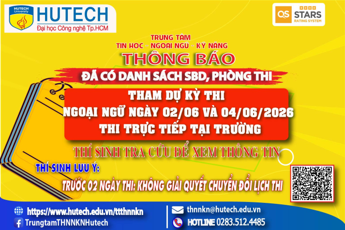 Đã có danh sách phòng thi, số bao danh Thi Ngoại ngữ, thi ngày 02/06 và ngày 04/06/2026. Thi sinh tra cứu để biết thông tin 2