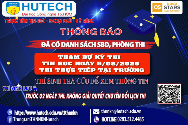 Đã có danh sách phòng thi, số bao danh Thi Tin học, thi ngày 5/08/2026. Thi sinh tra cứu để biết thông tin 2