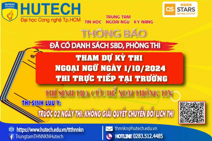 Đã có danh sách phòng thi, số bao danh Thi Ngoại ngữ, thi ngày 1/10/2024. Thi sinh tra cứu để biết thông tin 2