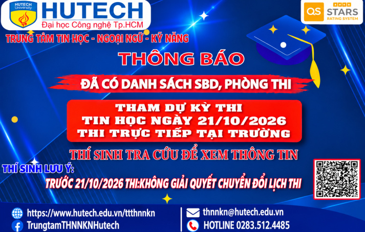 Đã có danh sách phòng thi, số bao danh Thi Tin học, thi ngày 21/10/2026. Thi sinh tra cứu để biết thông tin 2